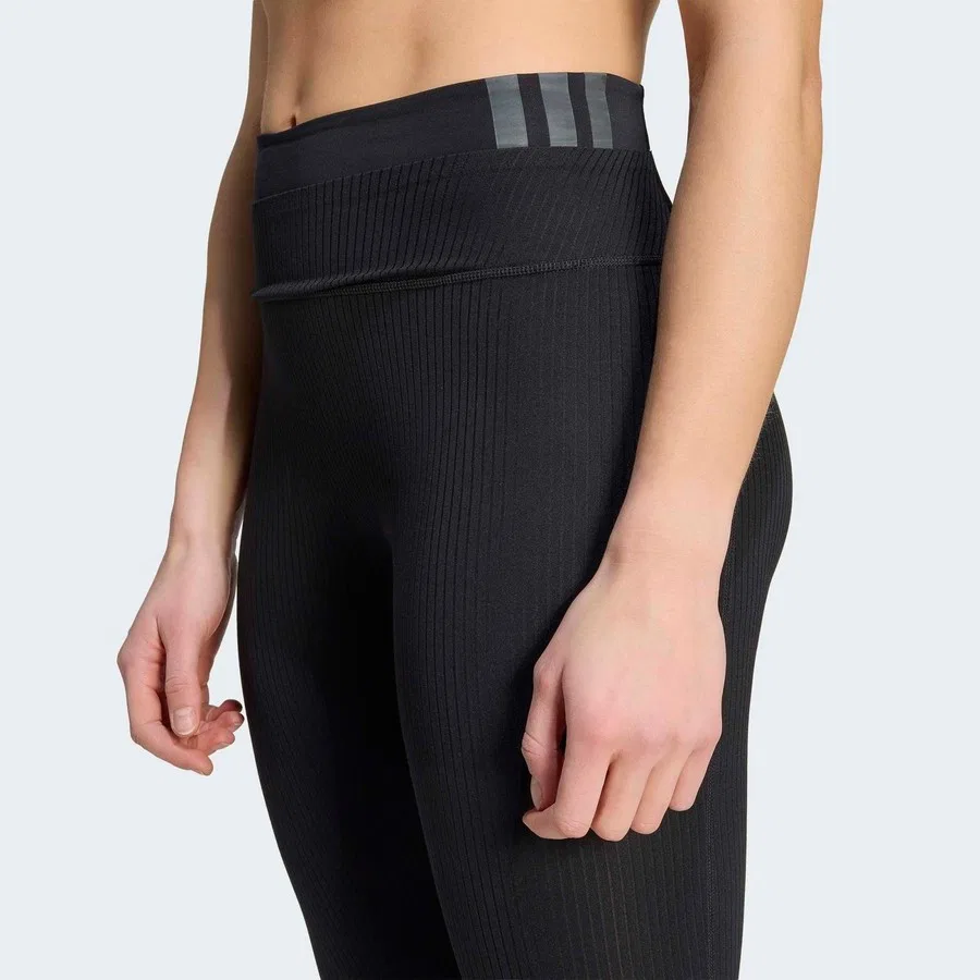 Женские спортивные леггинсы с ребристой текстурой All Me Rib adidas, Черный — фото 4