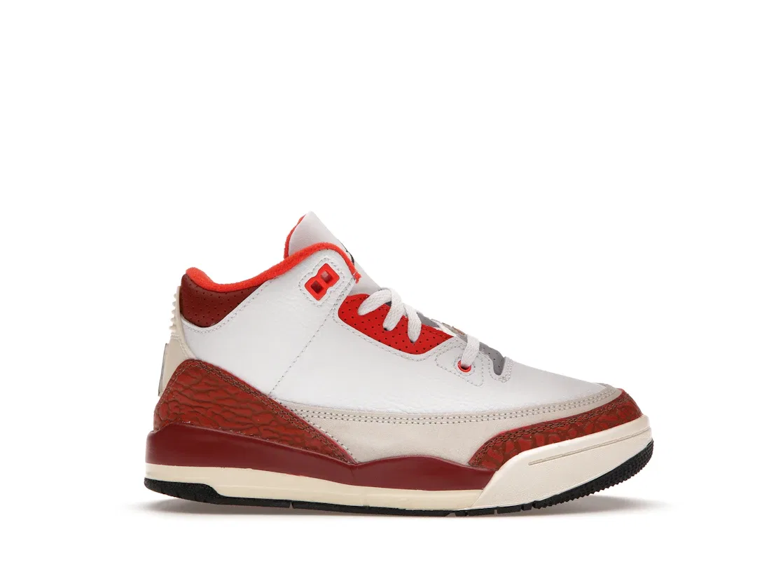 Детские кроссовки для мальчиков с принтом Jordan 3 Retro SE Jordan, White/Black/Mars Stone/Team Orange