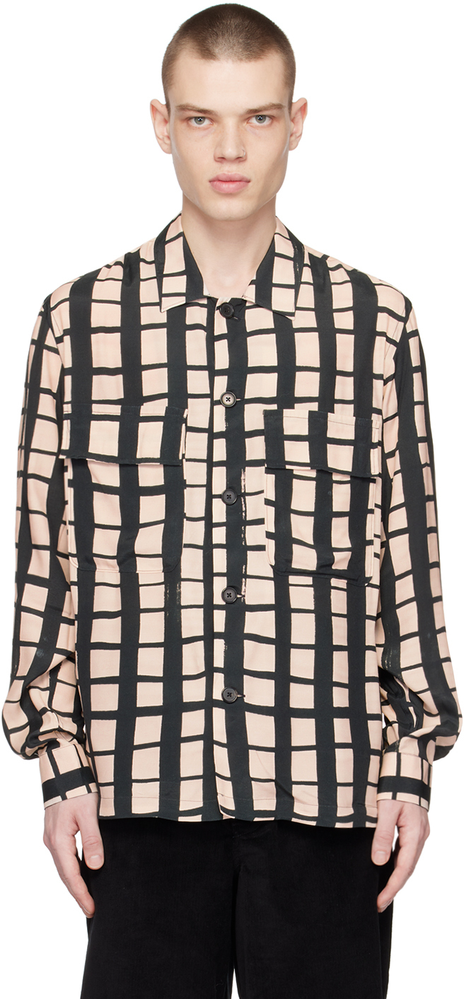 

Бежево-черная рубашка в клетку Paul Smith