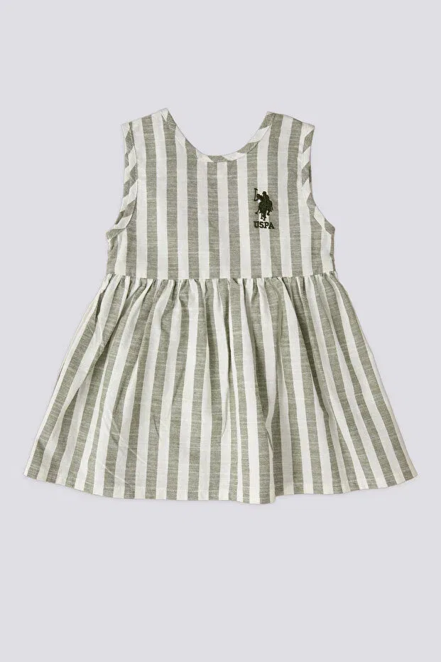 Детское платье для девочек хлопковое U.S. Polo Assn. baby girl taupe dress, Mink