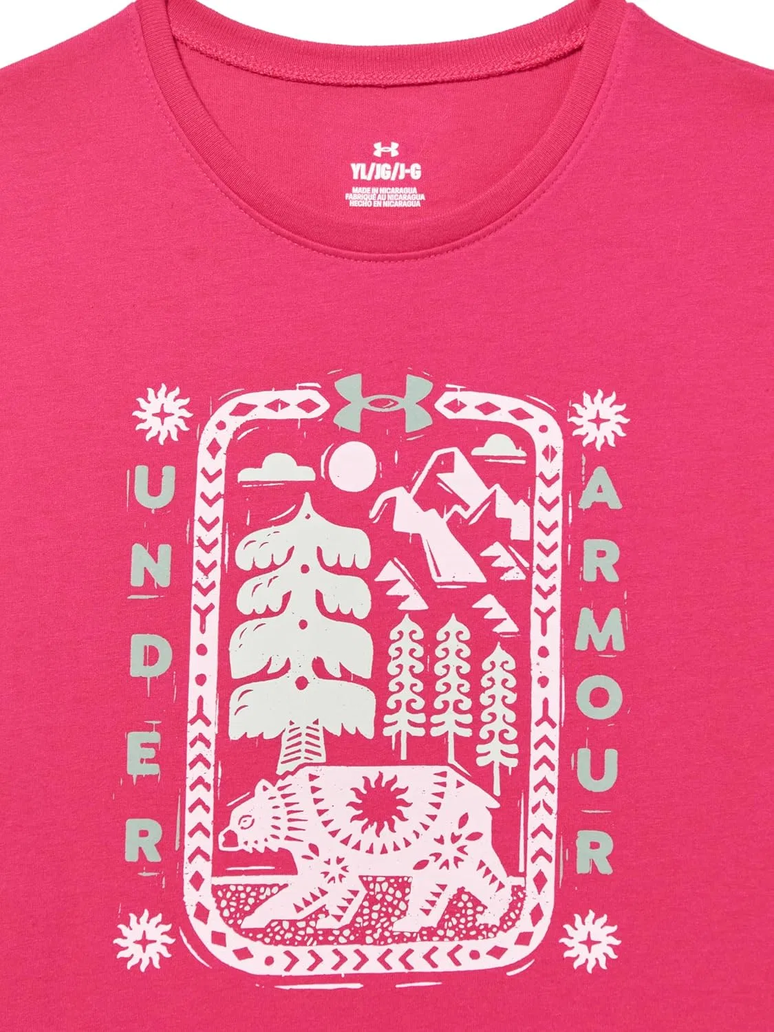 Футболка для девочек Under Armour Performance Graphic Tee, Fuchsia Folklore — фото 2
