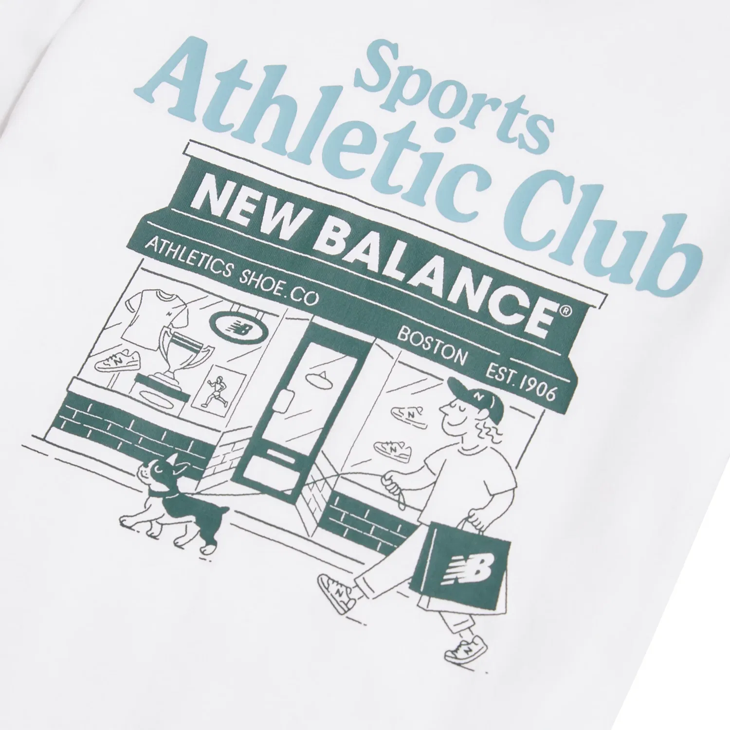 Детская футболка с коротким рукавом и принтом Sports Club Graphic New Balance, Bright White — фото 3