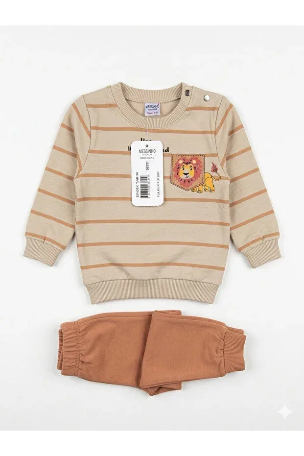 Детский спортивный комплект для мальчиков с принтом Messınho Kids, Nude Color