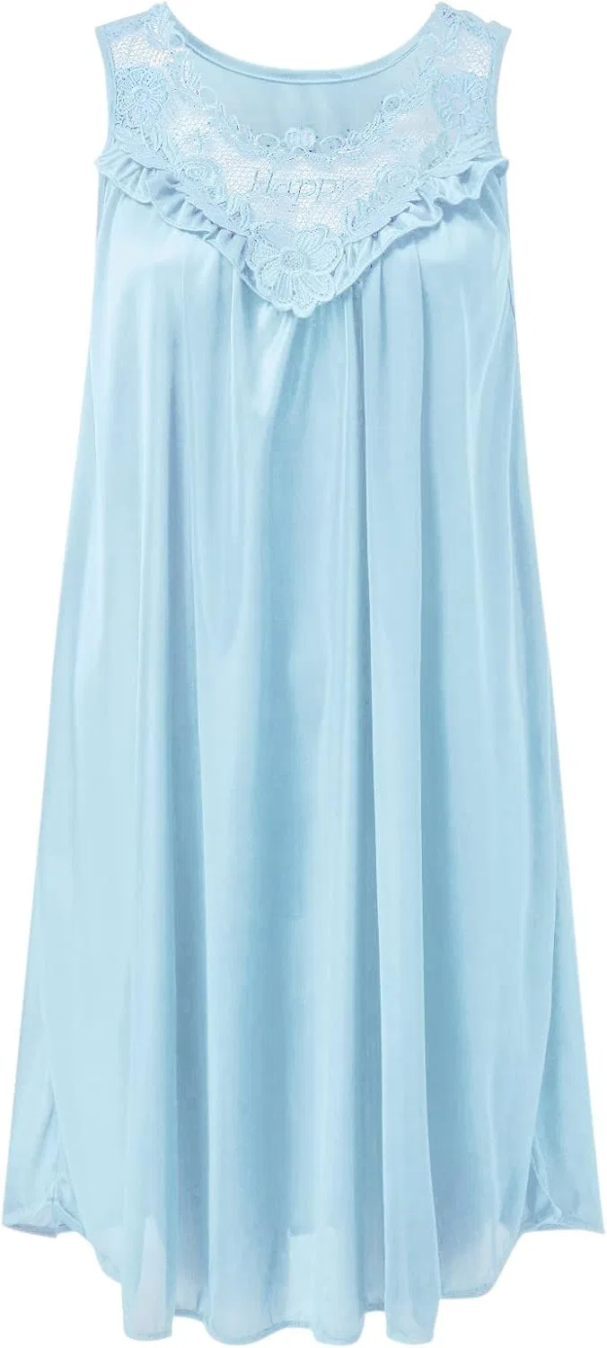 Женское повседневное платье с кружевной вставкой, Light Blue — фото 2