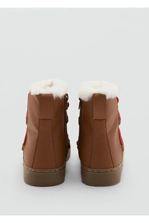 Детские ботинки для девочек с начесом Mango Kids, Medium Brown — фото 3