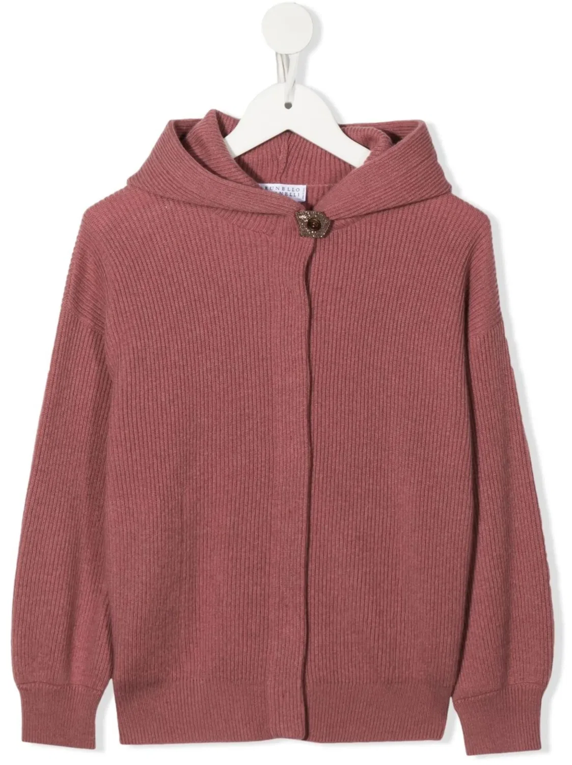 Кардиган с капюшоном из кашемира Brunello Cucinelli, розовый