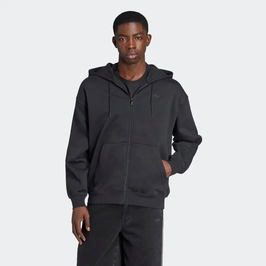 Свитшот мужской с капюшоном Baggy Fz Hoodie adidas, Черный