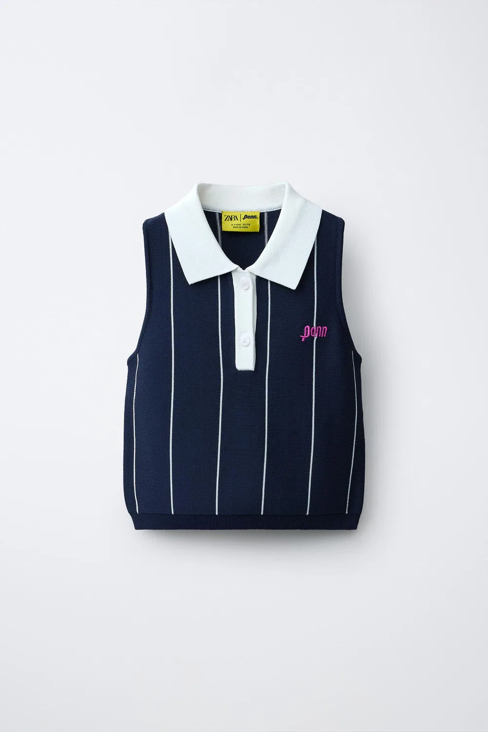 PENN Полосатая футболка-поло ZARA, Dark Navy