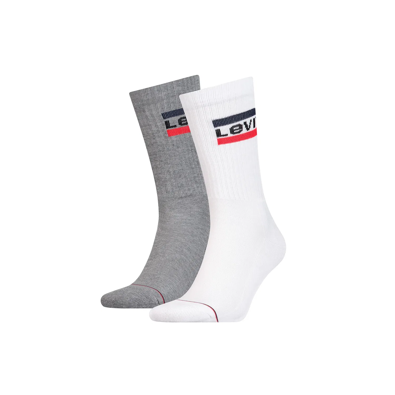 Унисекс короткие носки с логотипом Levi's, White/Gray