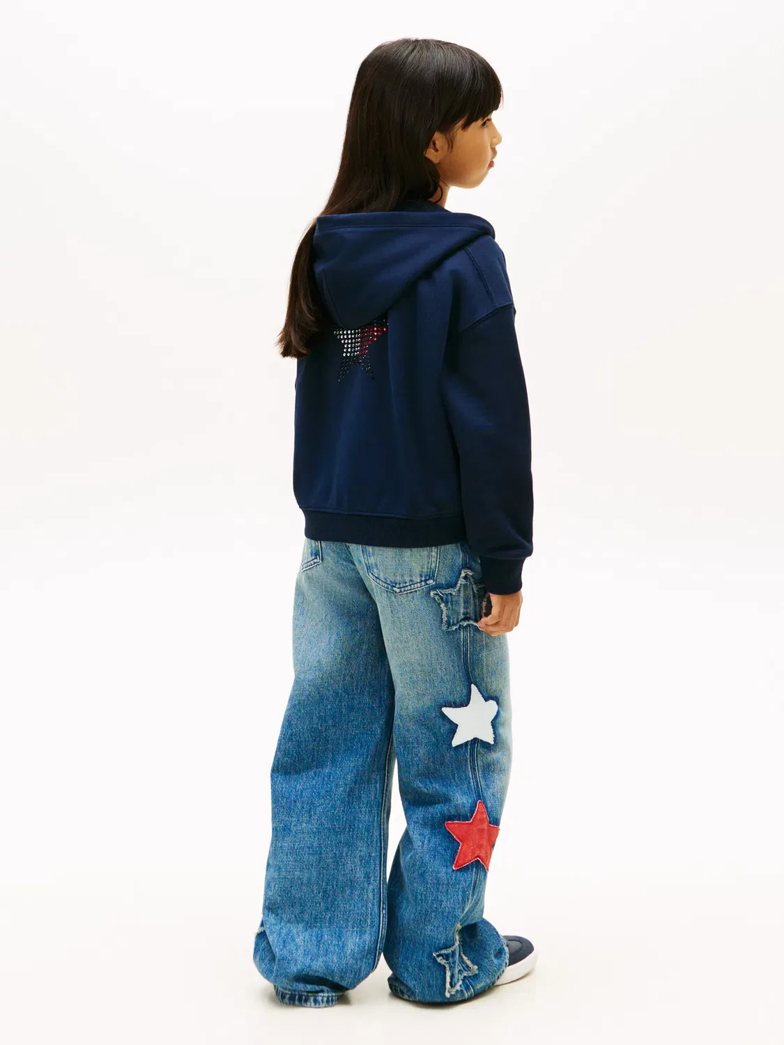 Детское худи для девочек с принтом Tommy Hilfiger, Azul — фото 2