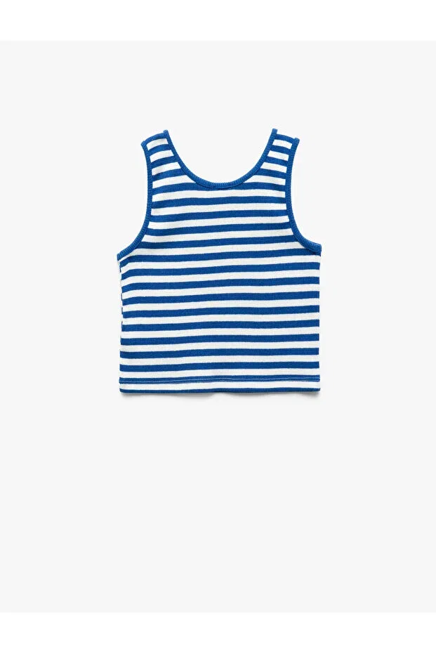 Детский топ-майка для девочек с принтом Koton, Navy Blue Striped — фото 2