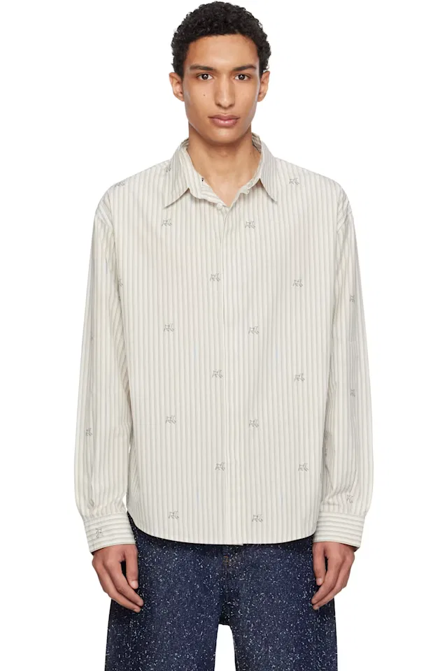 Бежевая рубашка с длинными рукавами Саймон Jacquemus
