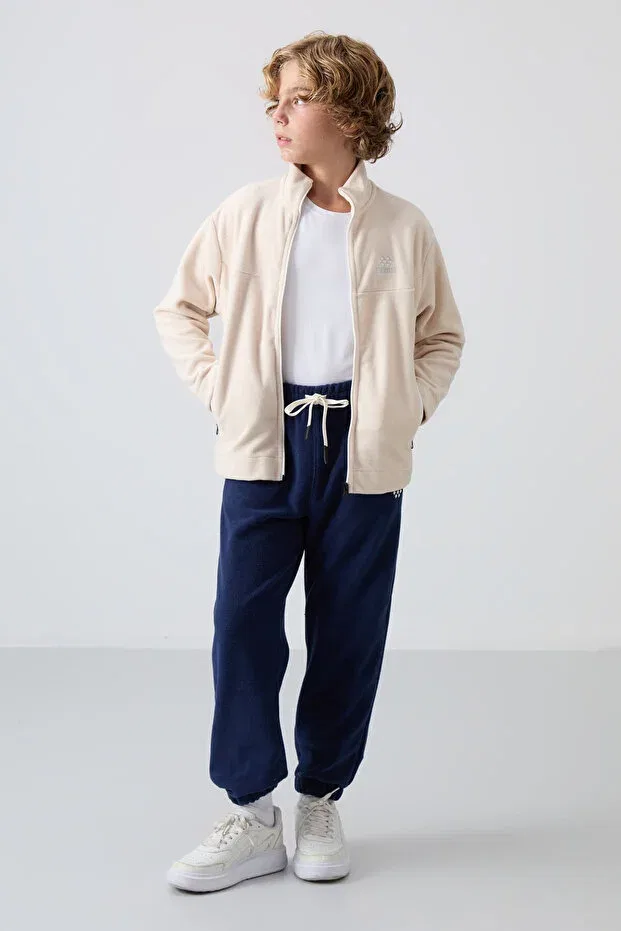 Детский комплект свитшотов для мальчиков из флиса Tommy Life, Black-Beige — фото 4