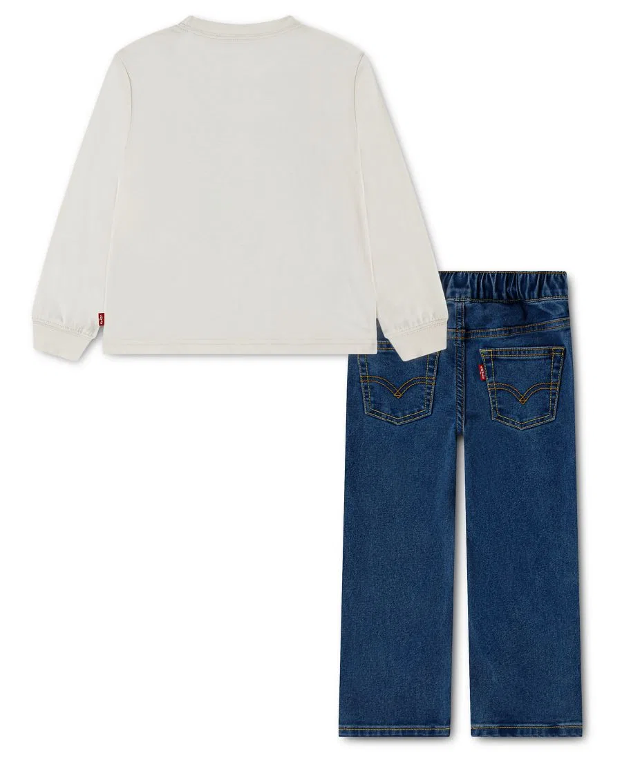 Комплект из топа с принтом и джинсовых брюк Levi's, Egret — фото 2