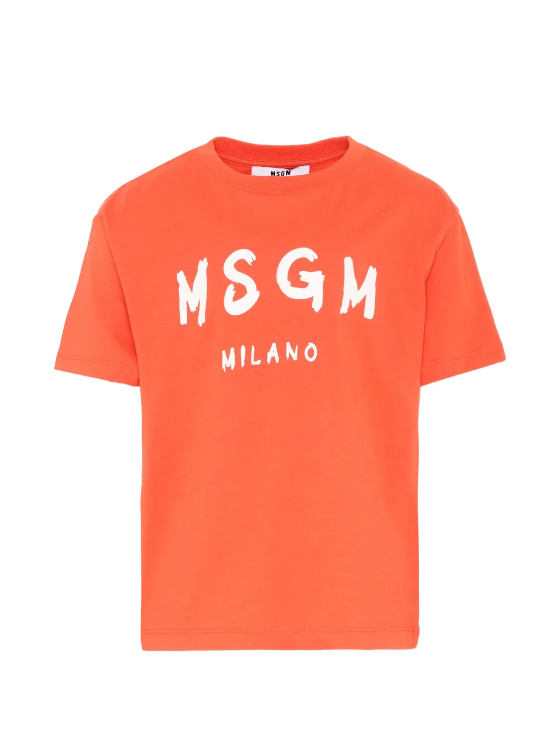 Футболка с коротким рукавом оранжевого цвета MSGM, оранжевый