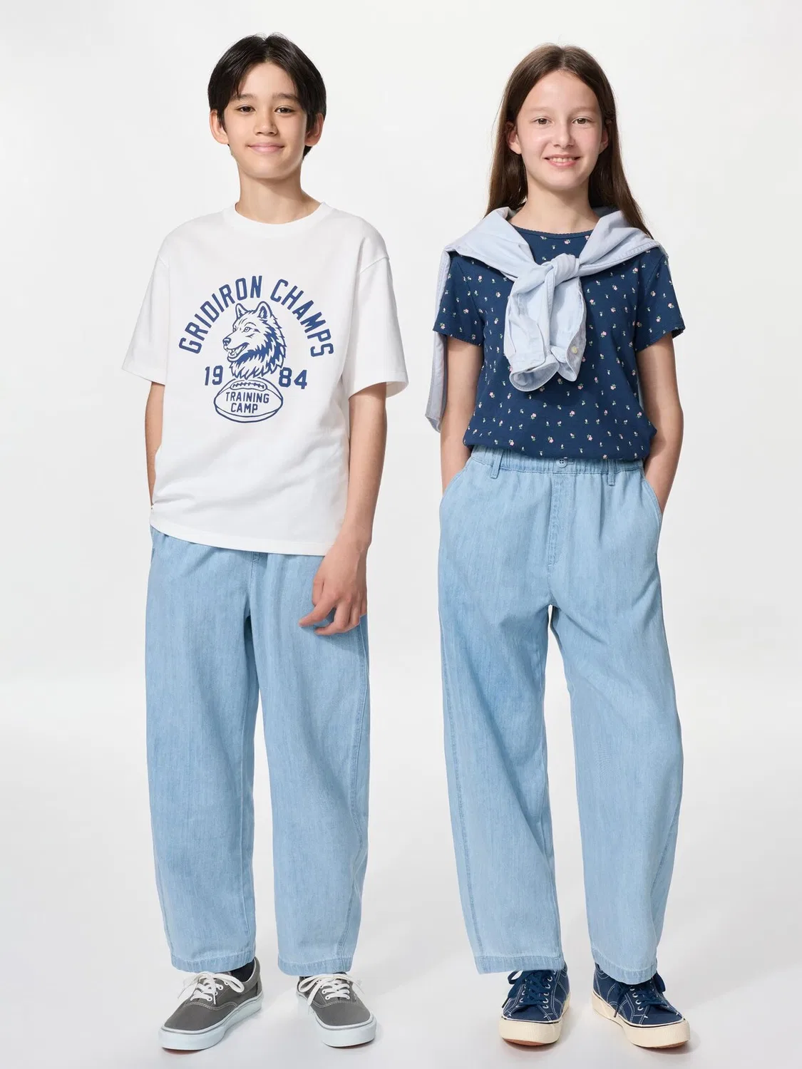 Брюки Uniqlo, детские, синий индиго