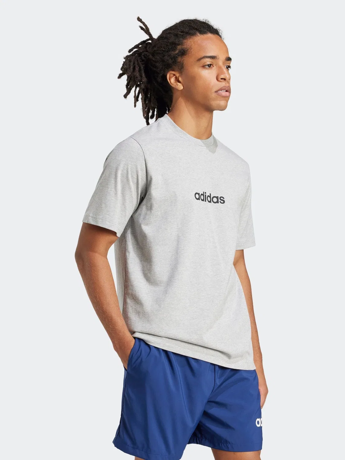 Футболка с принтом, Essentials Linear adidas, серый — фото 3