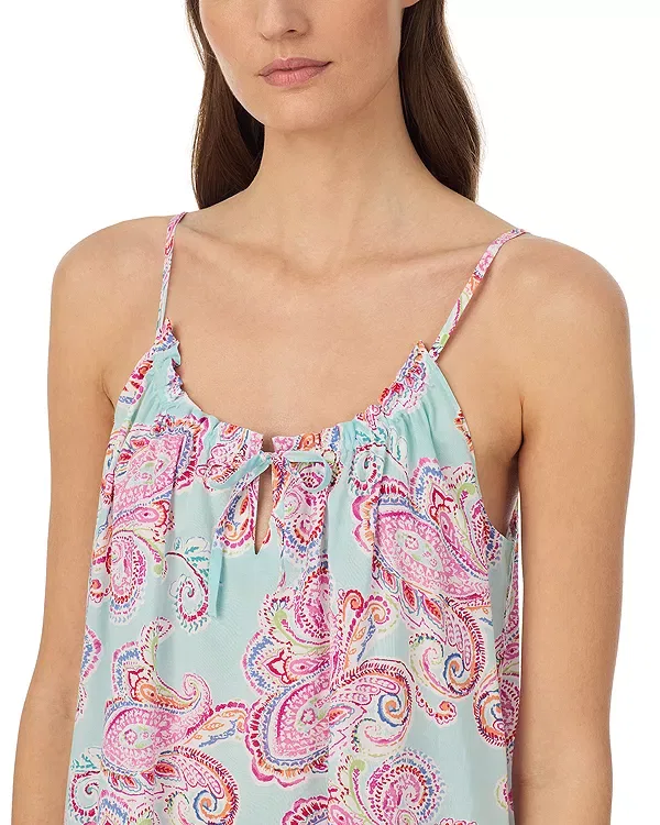 Женская ночная рубашка без рукавов с принтом Classic Lawn Ruffle Neck Ballet Ralph Lauren, Multi Paisley — фото 2