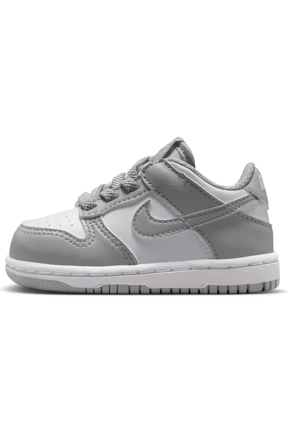 Детские кроссовки баскетбольные Dunk Low Nike, белый/белый/светло-серый — фото 3