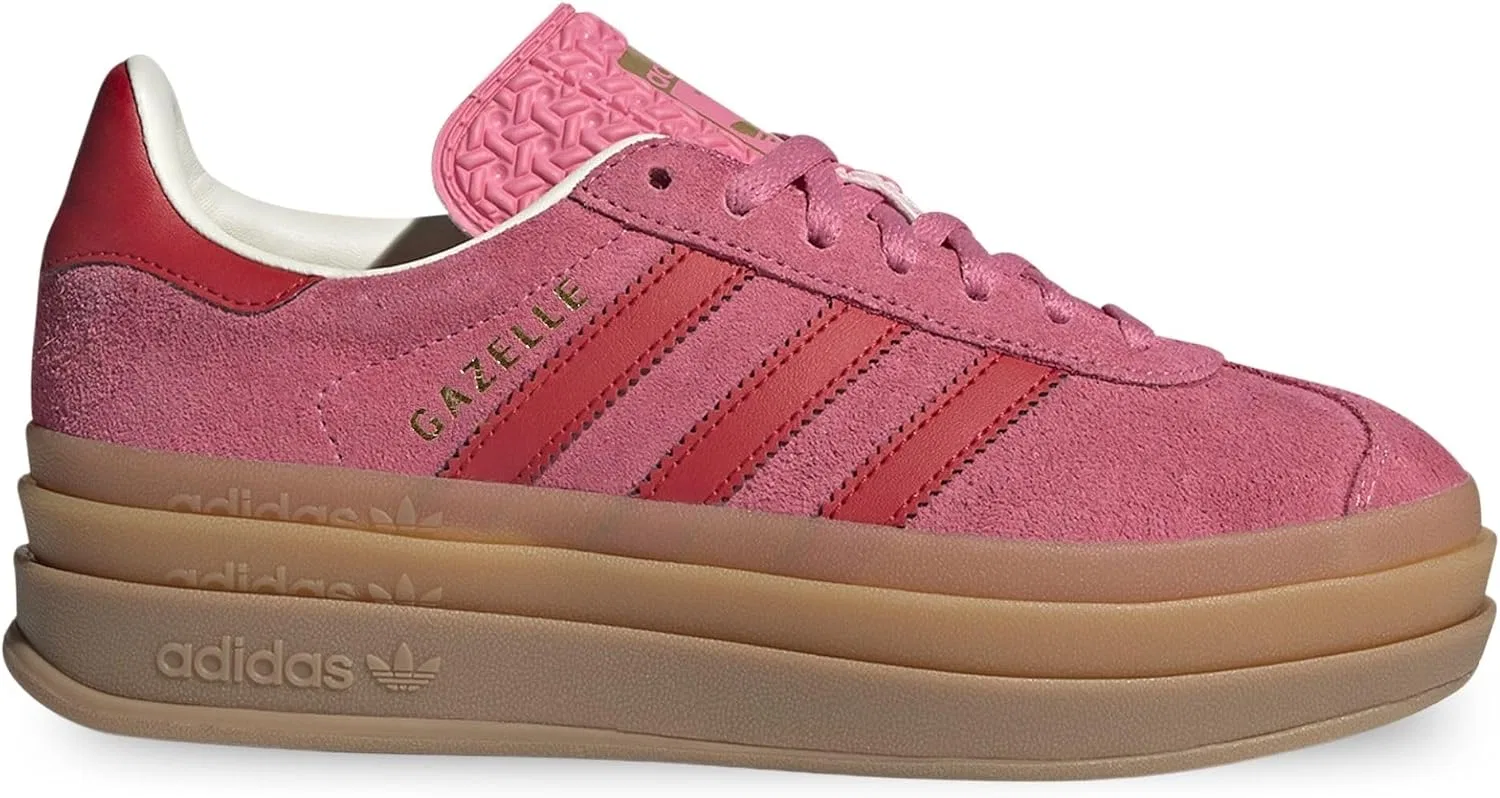 Детские кроссовки для девочек Gazelle Bold J adidas, Pink-Red