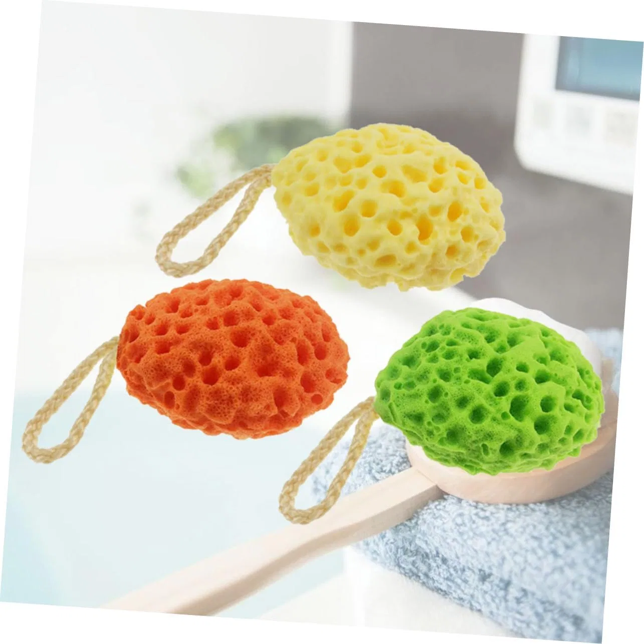 Мочалка для душа Honeycomb Bath Ball, POPETPOP, набор 6 шт, 10.5x8.5x9 см — фото 4