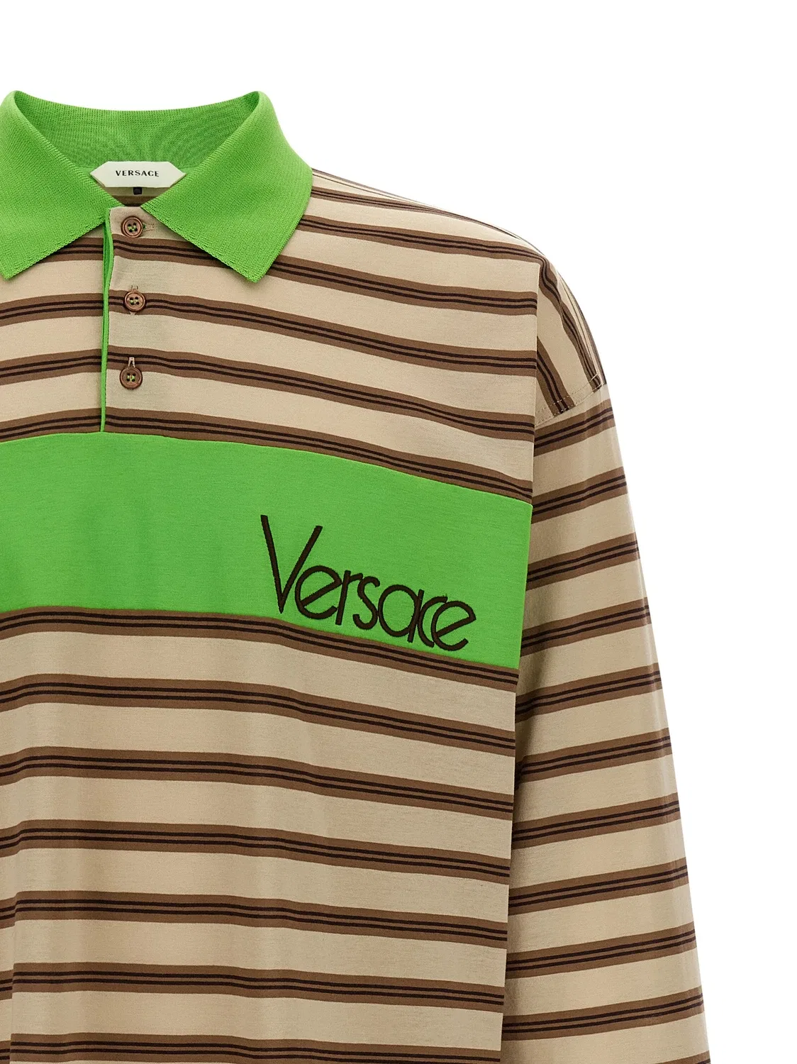 Поло-рубашка интарсия VERSACE, мультицвет — фото 3