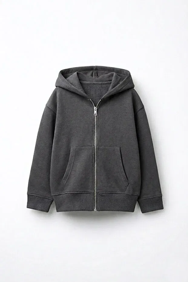 Детский кардиган-худи на молнии базовый C.C.L. Coccolin Kids Baby Clup, Smoke Grey