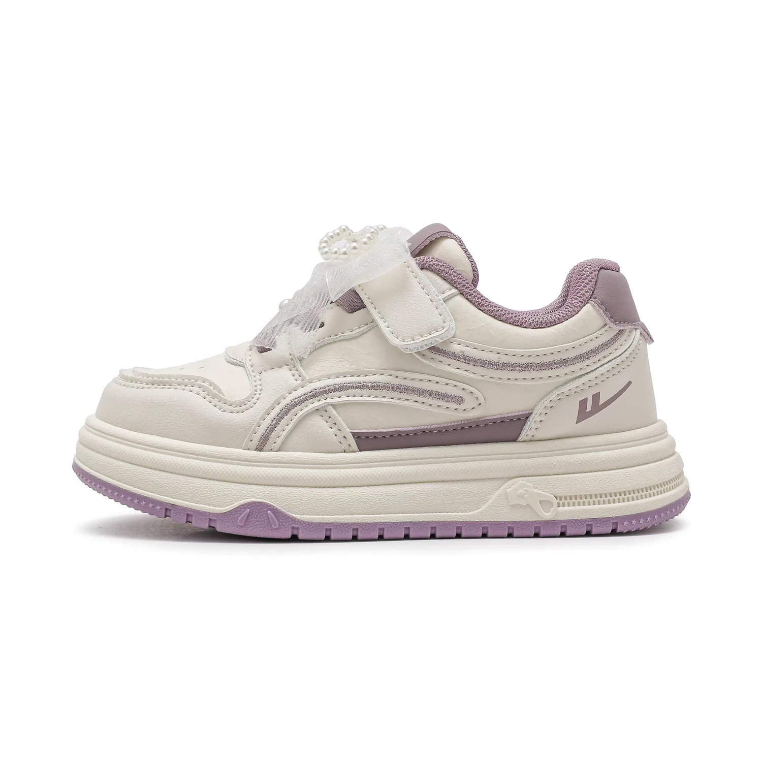 Детские кеды для скейтбординга Beige/Silver/Pink WARRIOR — фото 3