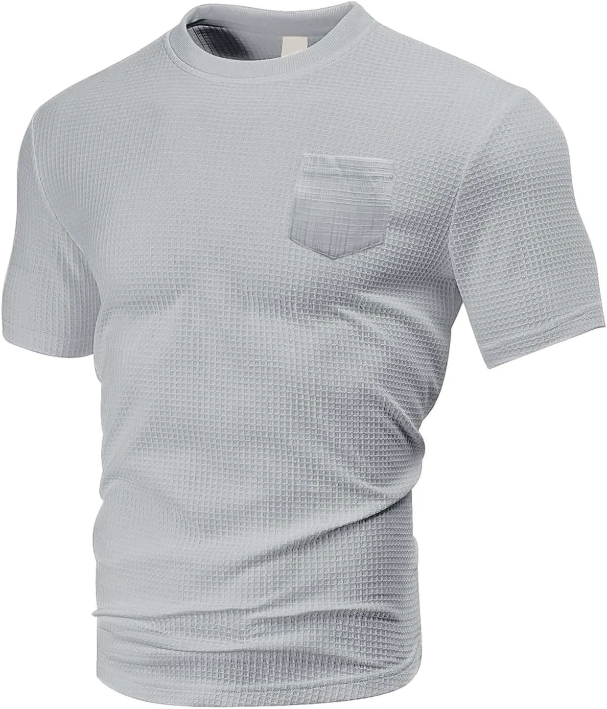 Мужская футболка свободного кроя с карманом Generic, Light Gray — фото 3