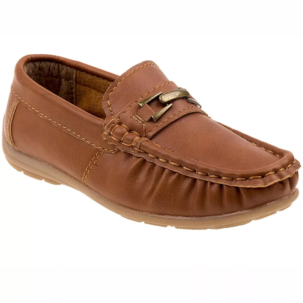 Детские туфли-лоферы для мальчиков с металлическим акцентом Josmo Shoes, Cognac