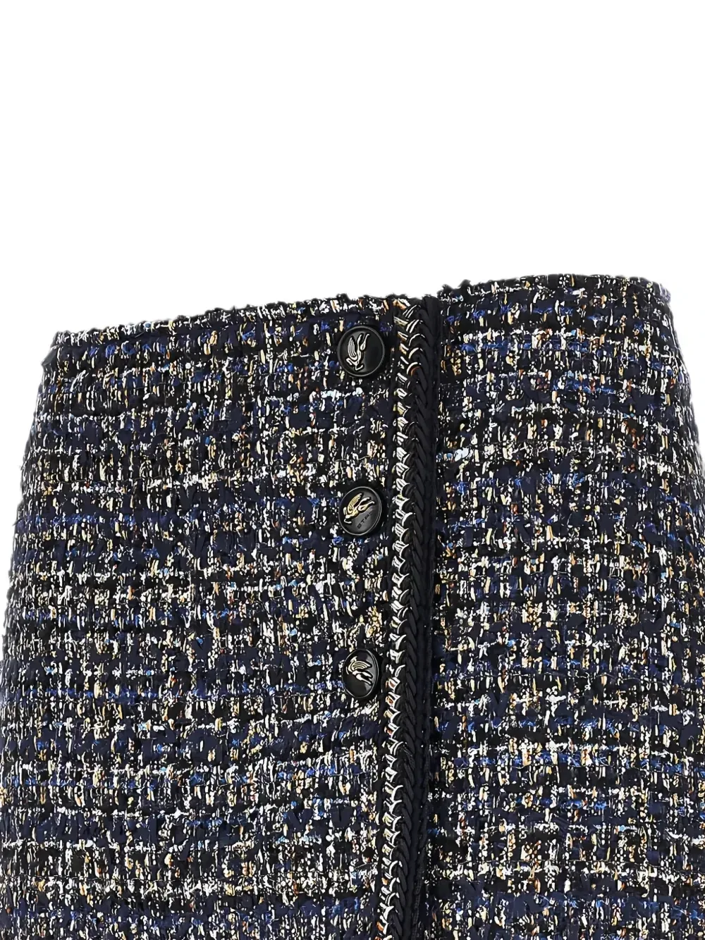 Мини-юбка из букле на пуговицах Etro, синий — фото 2