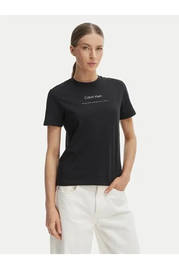 Женская футболка хлопковая Calvin Klein, Black