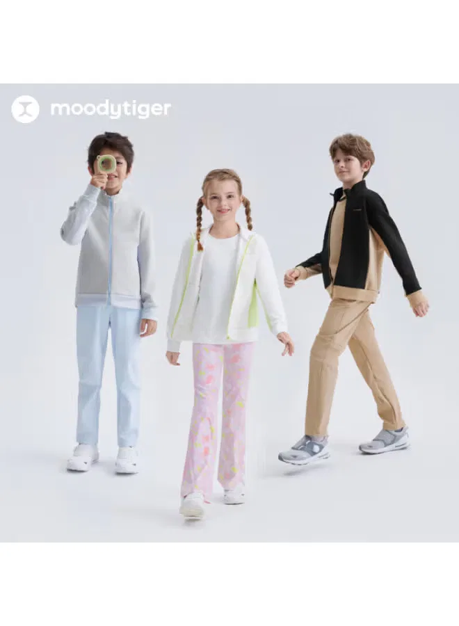 Свитшот детский с контрастной отделкой Moodytiger, белый — фото 4