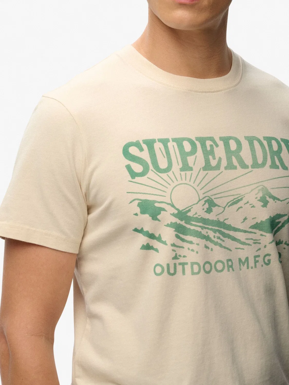 Футболка Relaxed Fit, Retro Outdoor Superdry, кремовый — фото 4