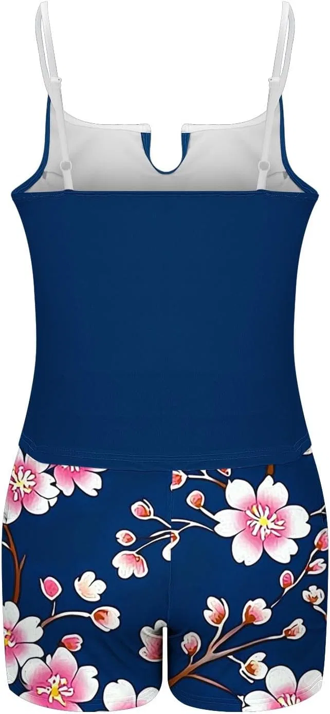 Женский танкини с утяжкой живота, 2 предмета, с шортами Generic, Blue — фото 4