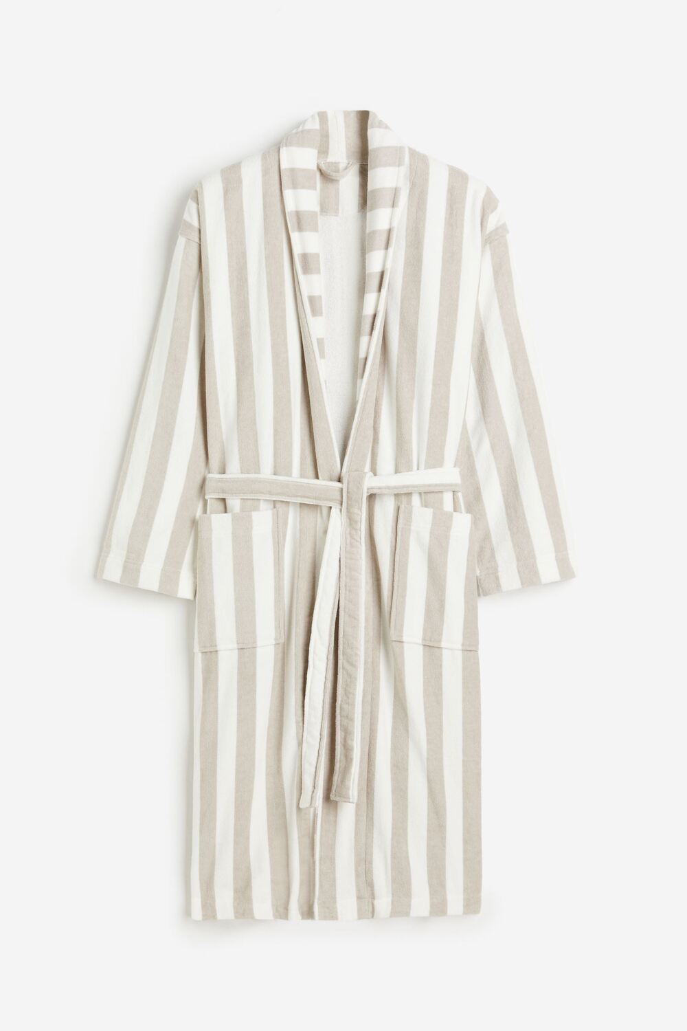 

Халат H&M Home Unisex Striped Cotton Terry , серо-коричневый