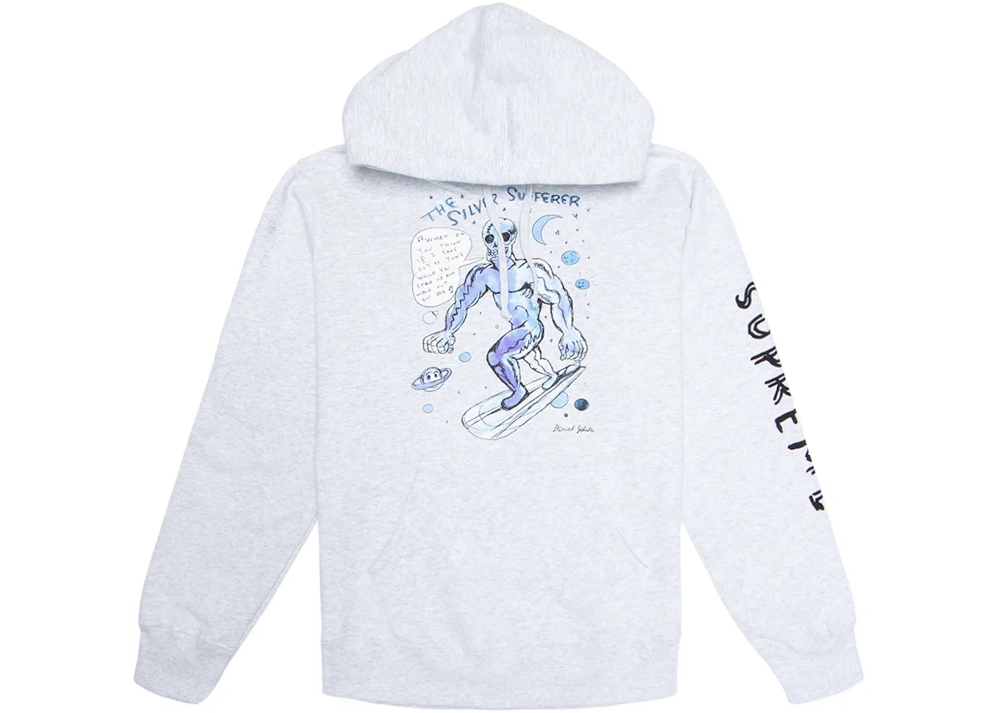 Мужской худи с принтом Silver Surfer Supreme, Ash Grey