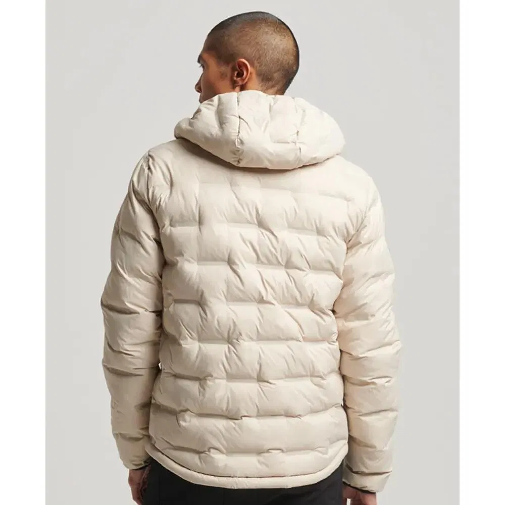 Женская стеганая куртка с капюшоном Superdry, Beige — фото 3