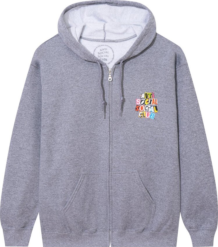 

Худи Anti Social Social Club Torn Pages Of Our Story Zip Hoodie 'Heather Grey', серый