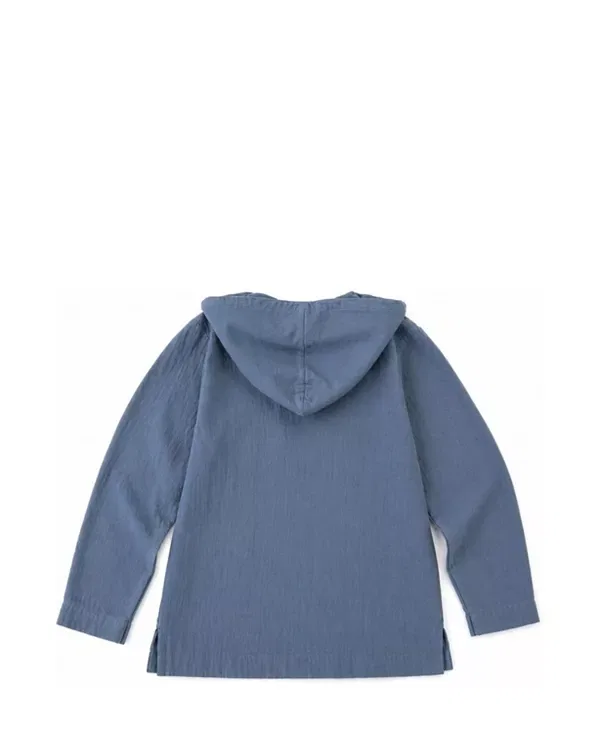 Детская толстовка с вышивкой Barefoot Breezer Hoodie Mumzers, синий — фото 3