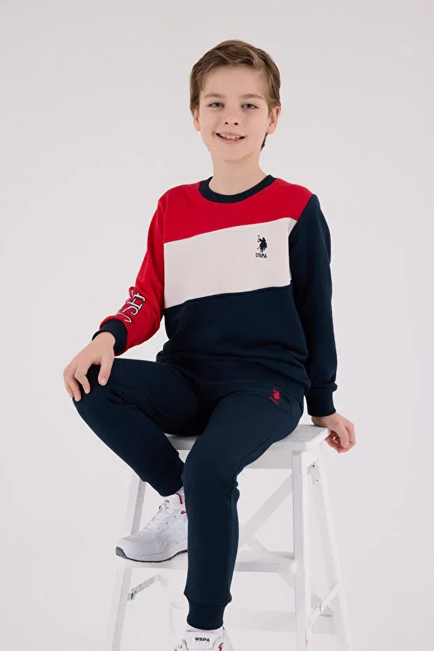 Детский комплект спортивного костюма для мальчиков с принтом U.S. Polo Assn., Navy Blue — фото 2