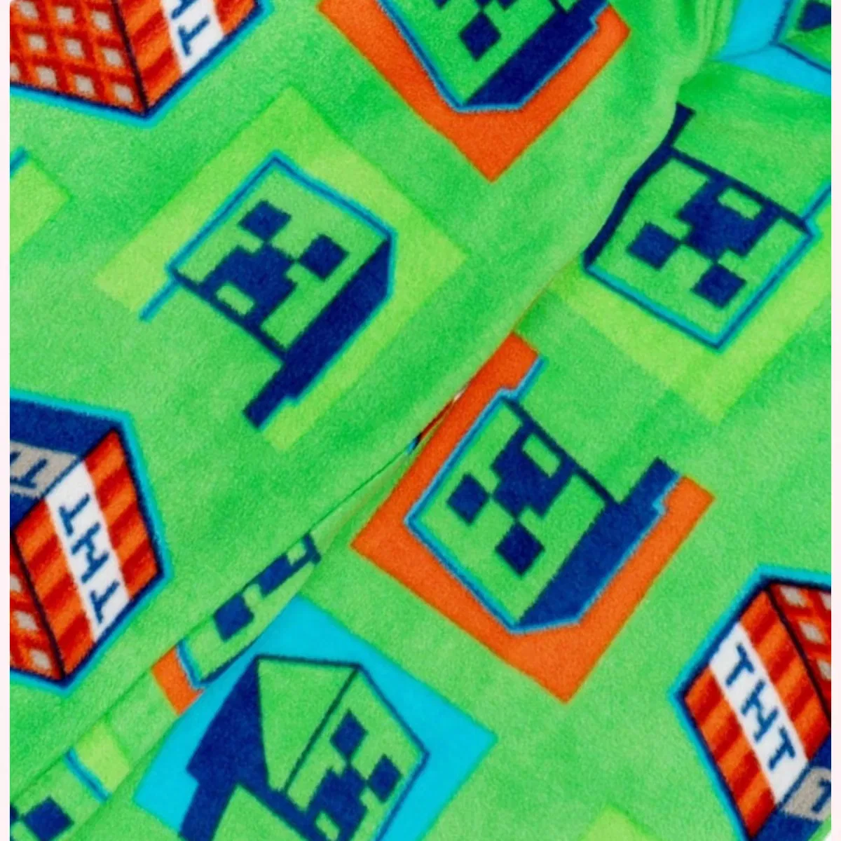 Пижамный комплект из микрофлиса 2 предмета Minecraft, navy/green — фото 3