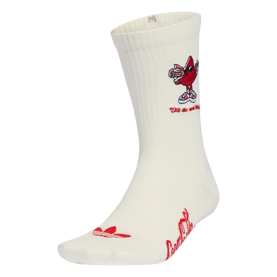 Носки ADIDAS ORIGINALS 'Adidas Originals x Coca Cola' белого и натурального белого цвета