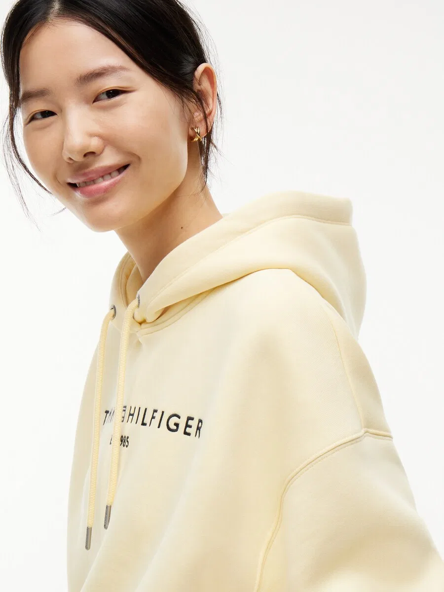 Толстовка TOMMY HILFIGER светло-желтого цвета — фото 3