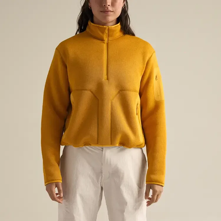 Женская флисовая толстовка с воротником-стойкой Revitalized Wild Yellow Gray/Larch Heather Arcteryx, Yellow Gray — фото 3