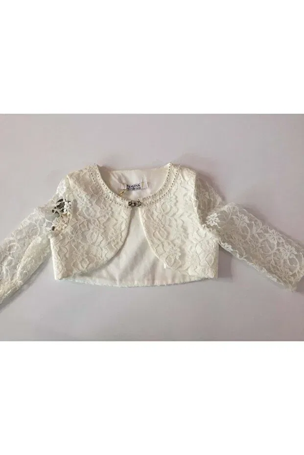 Детское болеро для девочек с длинным рукавом Pamina, Cream