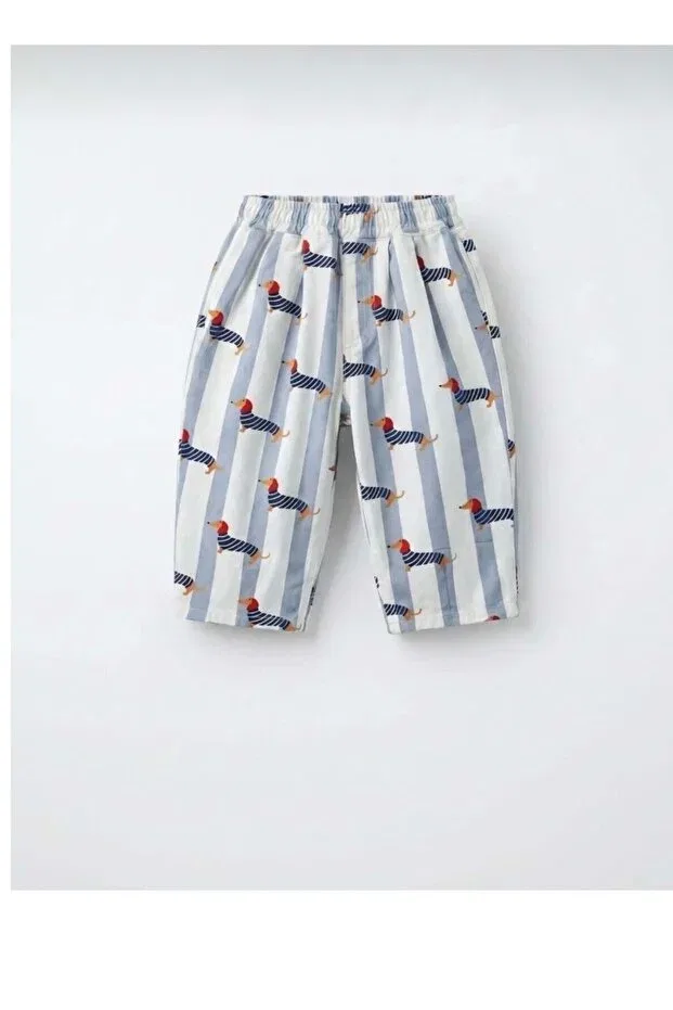 Детские брюки для девочек с принтом Mono Kids, Multicolor
