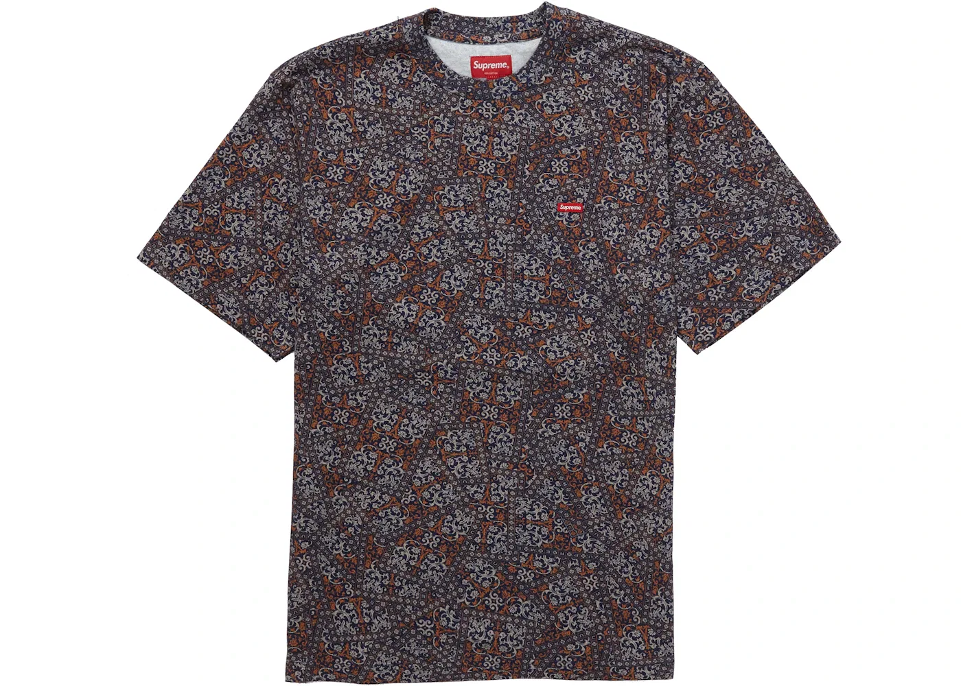 Мужская футболка с принтом Supreme Tee (FW21), Navy Floral Cards
