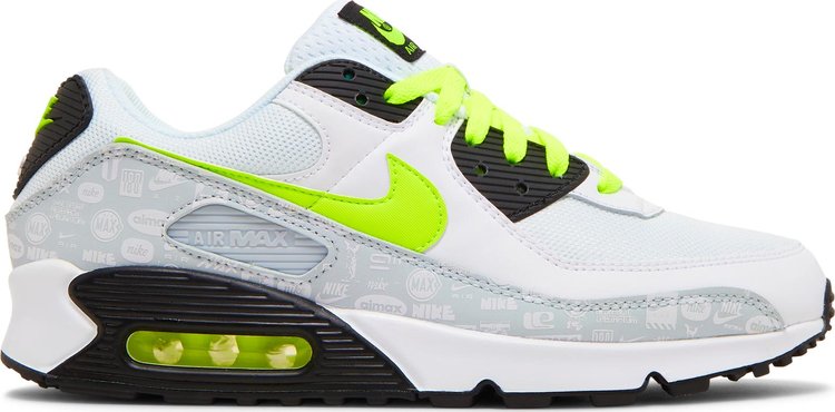 Кроссовки Nike Air Max 90 'Reflective Logo - White Volt', белый - фото