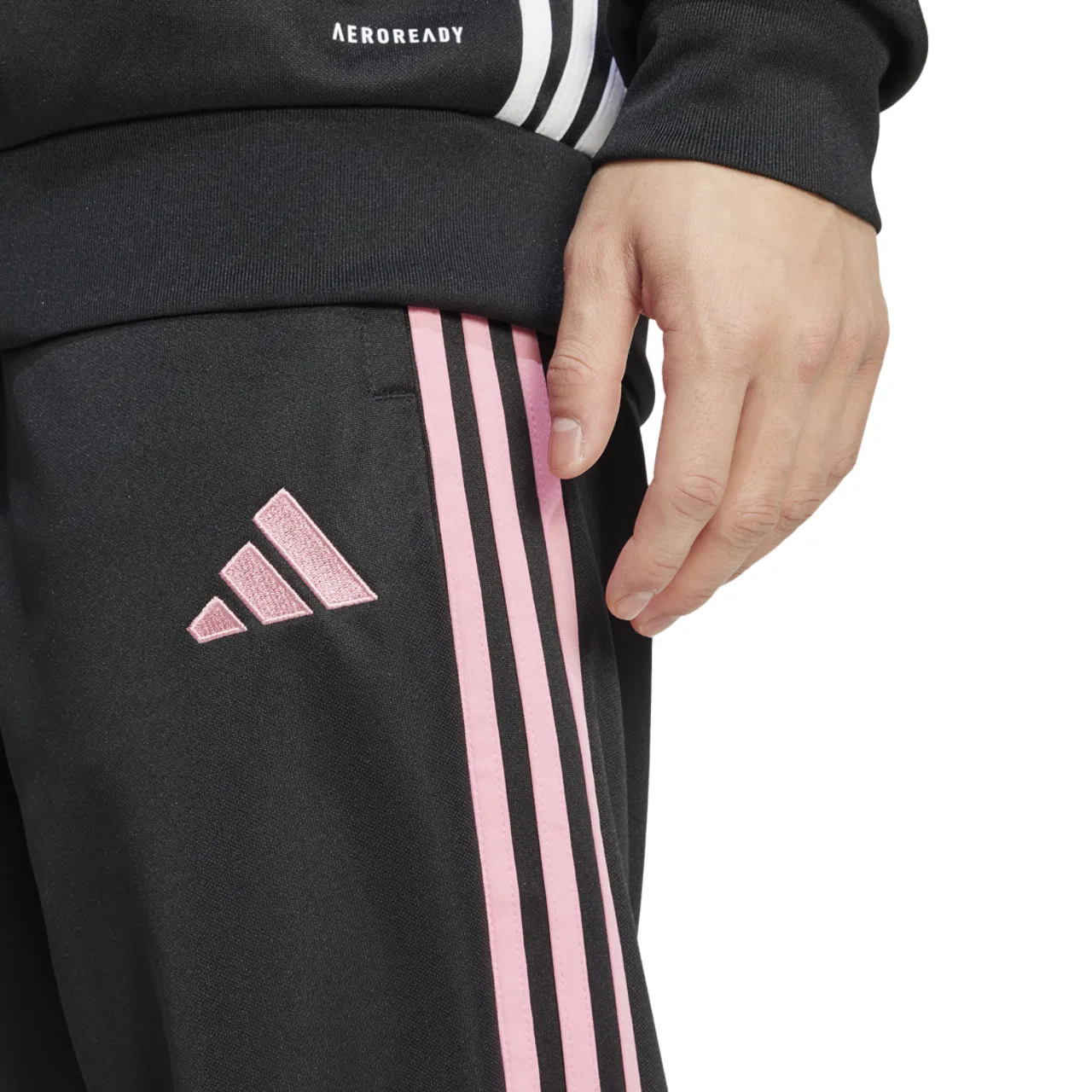 Мужские брюки Tiro Essentials Adidas, цвет Black/Easy Pink — фото 3